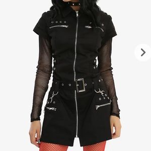 Hot Topic Hearts and Roses Zipper Bondage Dress